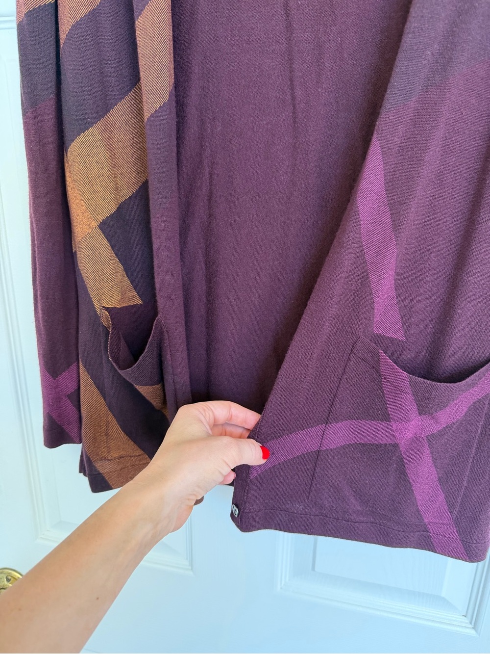 Burberry Brit Wool Cashmere Cardigan Sweater Purple Plum Size Large - Picture 3 of 8